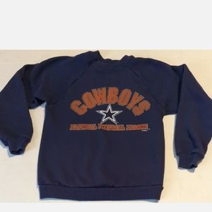1996 Vintage Hanes Dallas Cowboys NFL Football Blue Kids Sweatshirt Crew 90s M